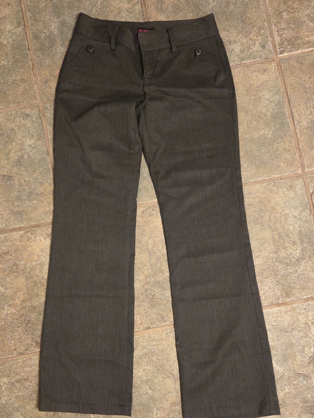 Joe Benbasset Gray Pinstripe Wide-Leg Jeans